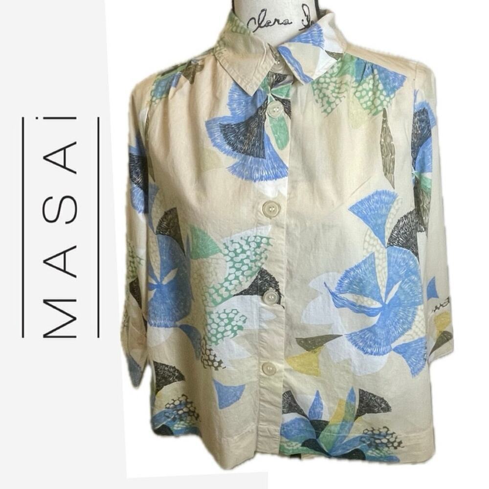 MAISA COPENHAGEN IDAKAI SHIRT COTTON SZ XS‎ BUTTON UP VERSATILE LOOSELY STYLISH